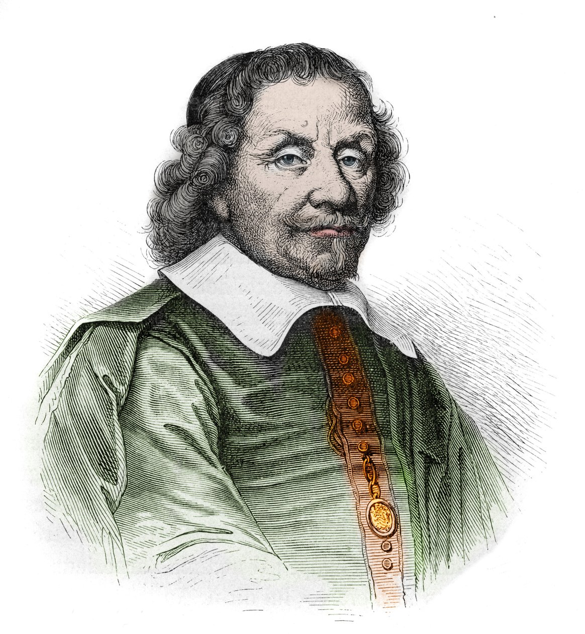 portret Anthonie (Antonius) Heinsius 1641-1720 - holenderskiego męża stanu - grawer z „”Historia Francji opowiedziana moim wnukom”” – Francois Guizot - 1872-1876 autorstwa French School