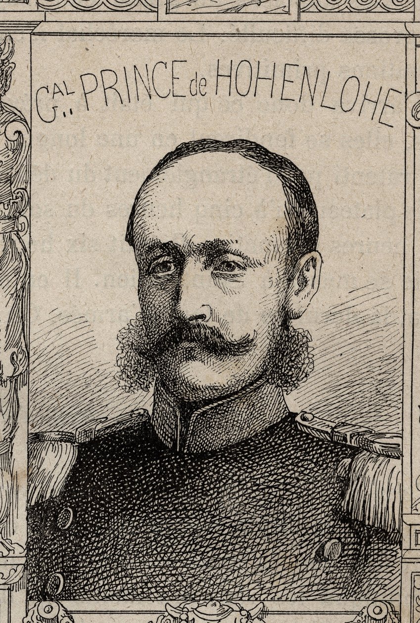 portret niemieckiego generała Clovisa de Hohenlohe-Schillingsfursta - 1870-71 (rycina) autorstwa French School