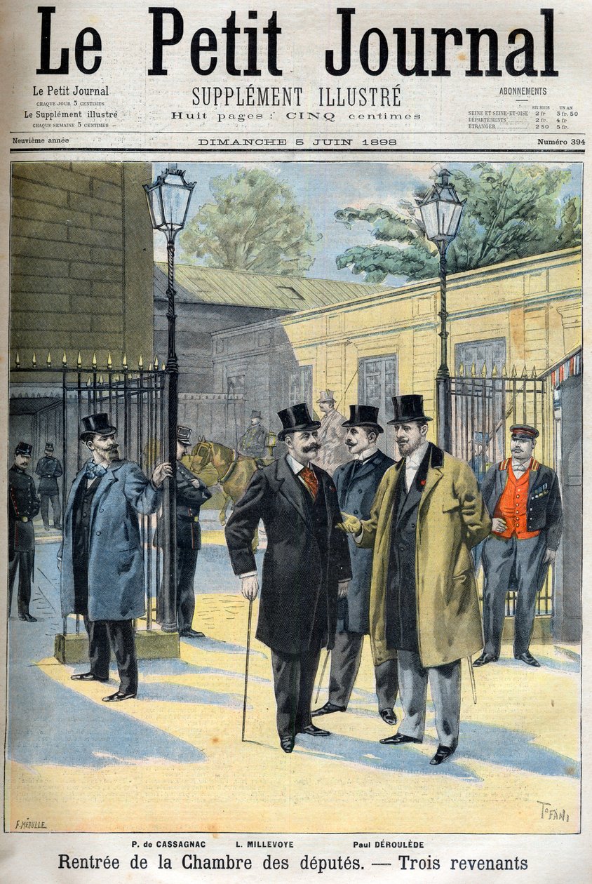 ponowne otwarcie izby poselskiej, ilustracja w „Le Petit Journal” 5 czerwca autorstwa French School
