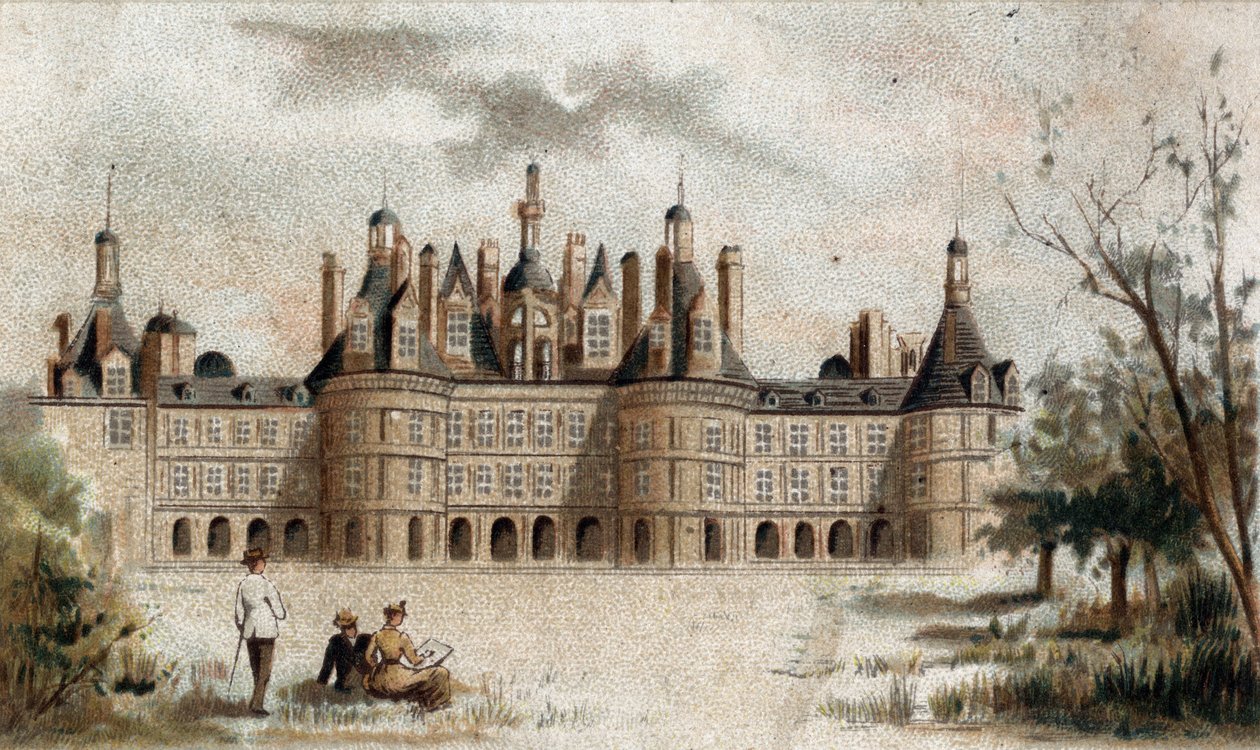 widok na Chateau de Chambord (Loir et Cher). autorstwa French School