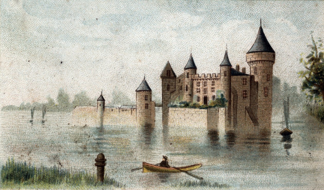 widok na zamek de la Brede (Gironde). autorstwa French School