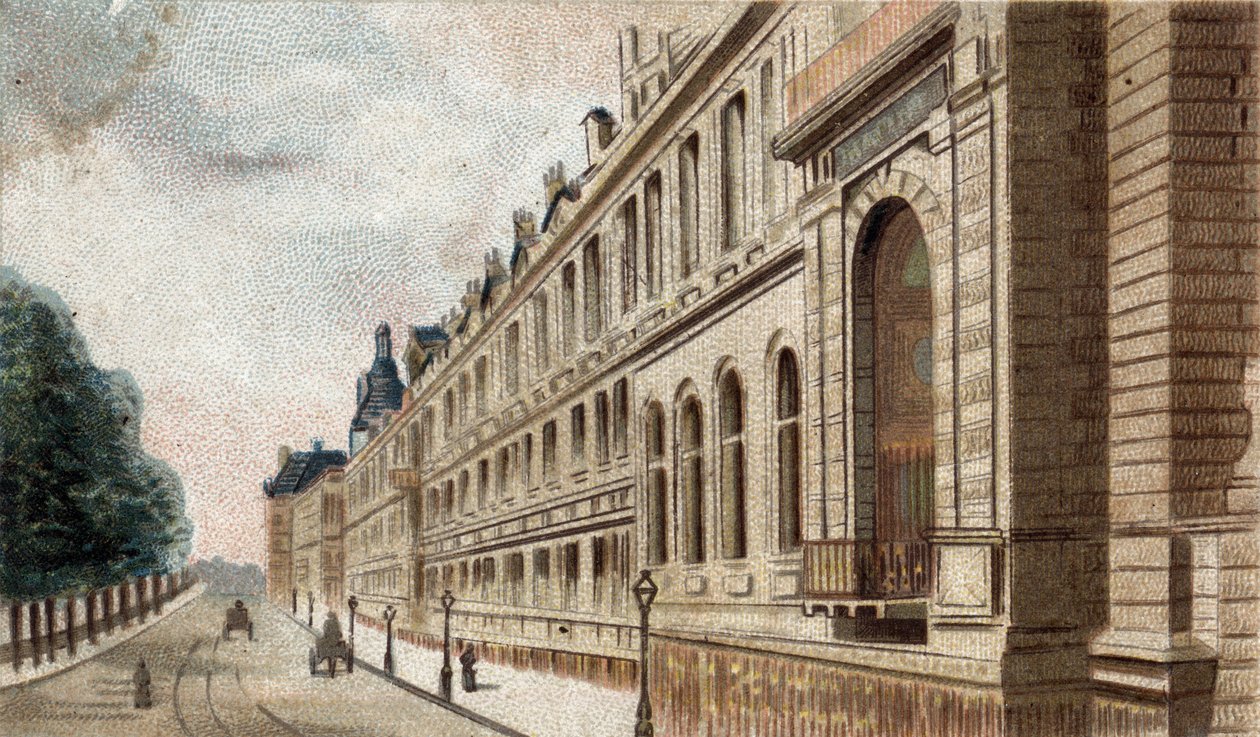 widok na Palais du Louvre w Paryżu. autorstwa French School