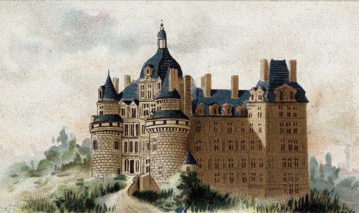 widok na zamek Brissac (Maine et Loire). autorstwa French School