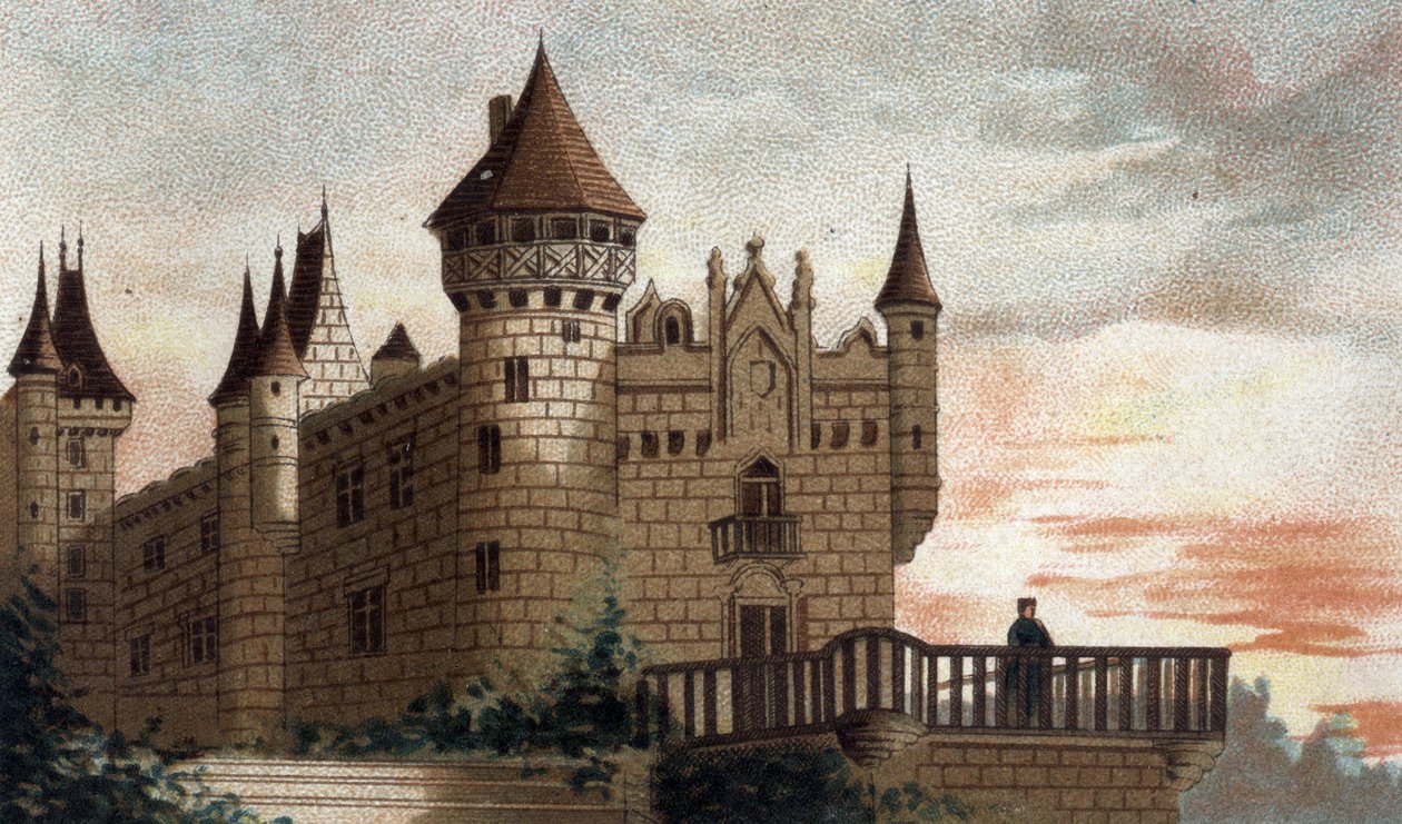 widok na zamek Busset (Allier). autorstwa French School