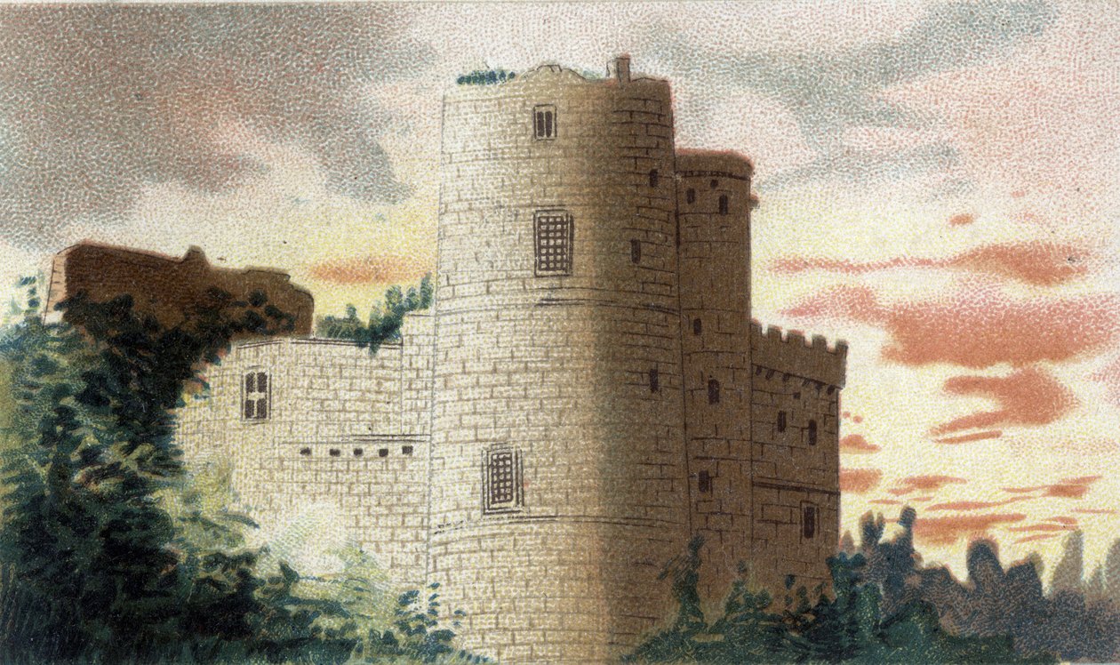 widok na zamek Clisson (dolna Loara) autorstwa French School