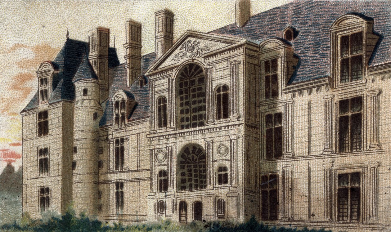 widok na zamek Egouen (Sekwana i Oise) autorstwa French School