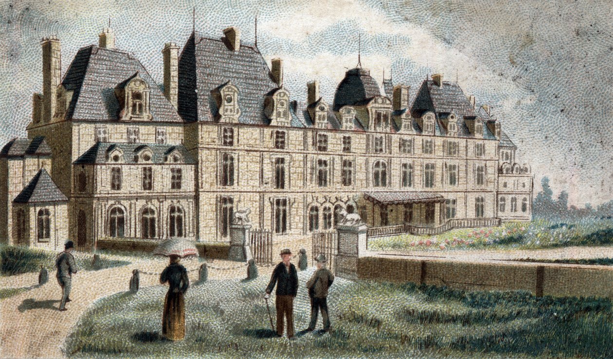 widok na zamek ue (Seine Inferieure). autorstwa French School