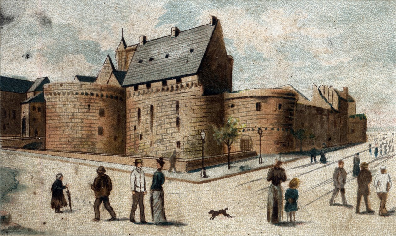 widok na zamek Nantes (dolna Loara). autorstwa French School