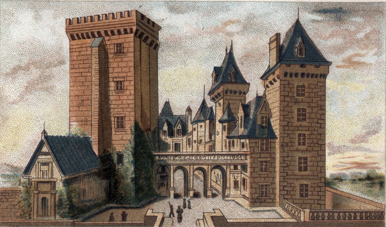 widok na zamek Pau (Dolne Pireneje). autorstwa French School
