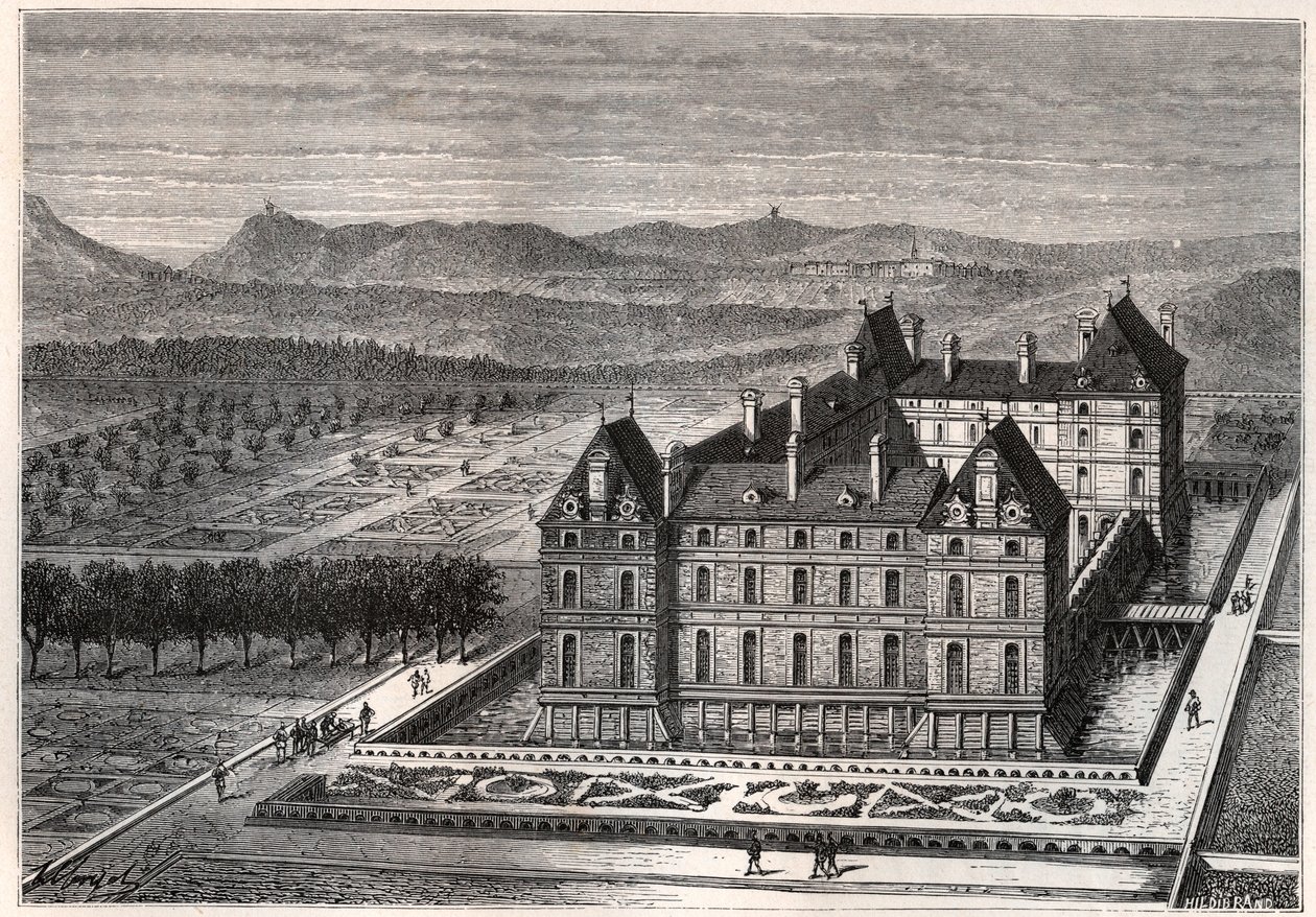 widok na zamek Rosny autorstwa French School