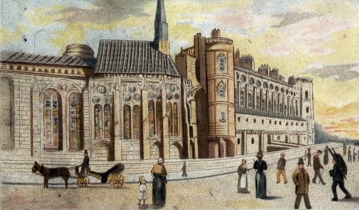widok na zamek Saint-Germain (Saint Germain) (Sekwana i Oise). autorstwa French School