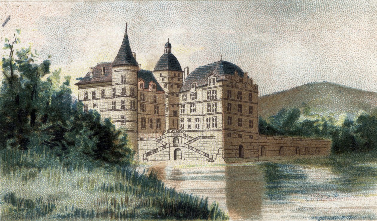 widok na zamek Vizille en Isere. autorstwa French School