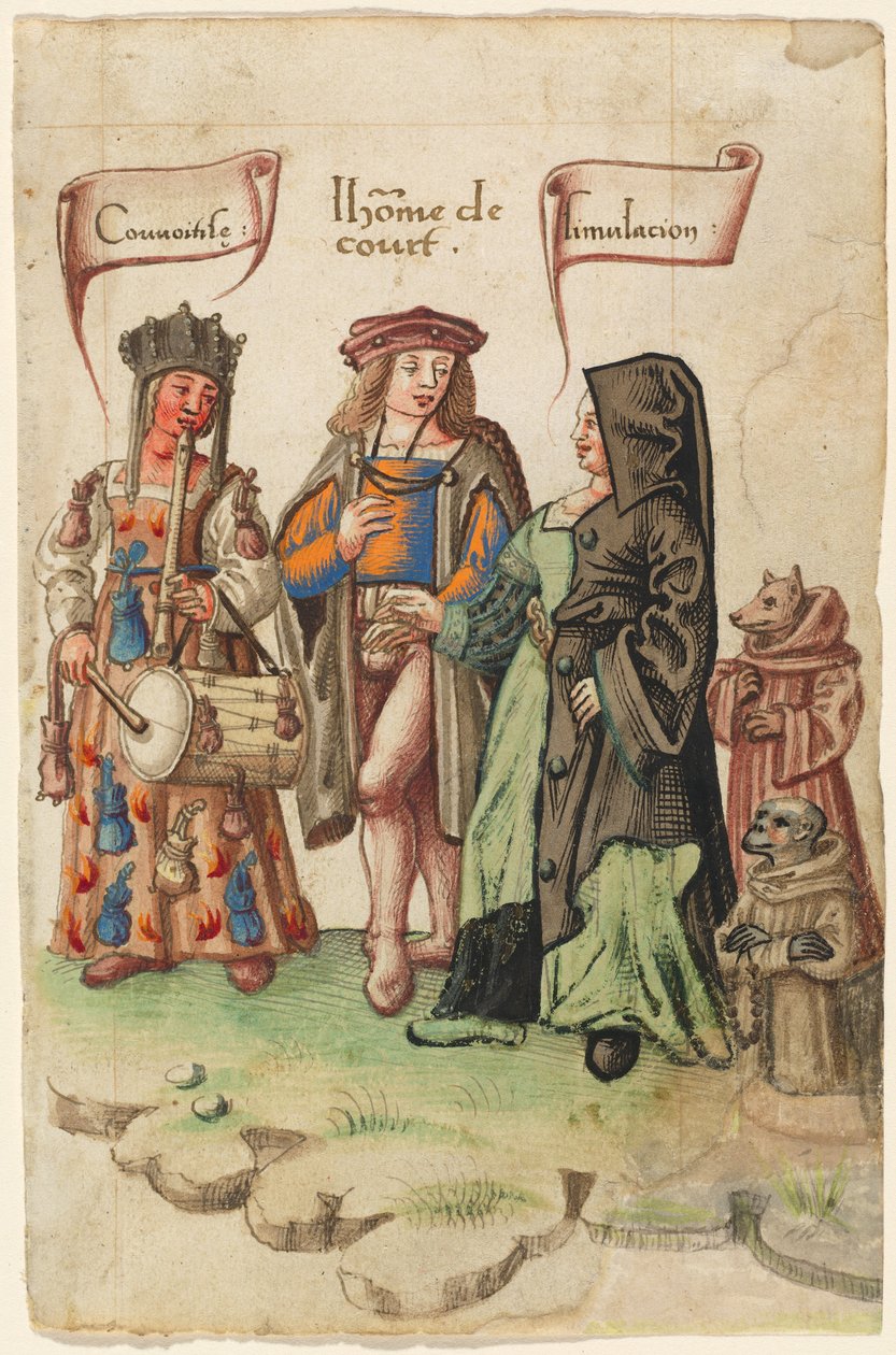 Dworzanin między chciwością a udawaniem [fot. 14 odbytu] autorstwa French early 16th Century