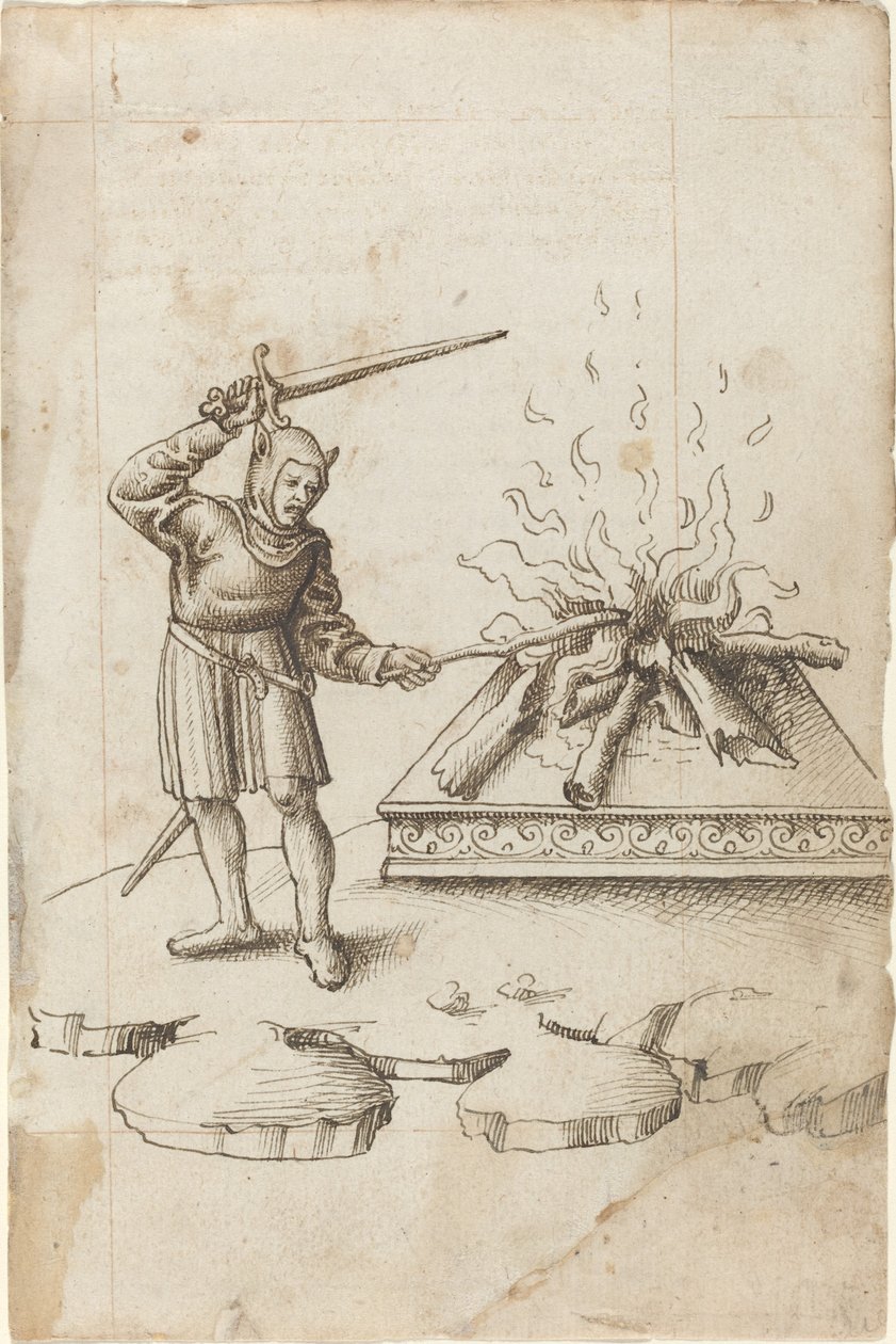 „Nie dźgaj ognia mieczem” [fot. 20 odbytu] autorstwa French early 16th Century