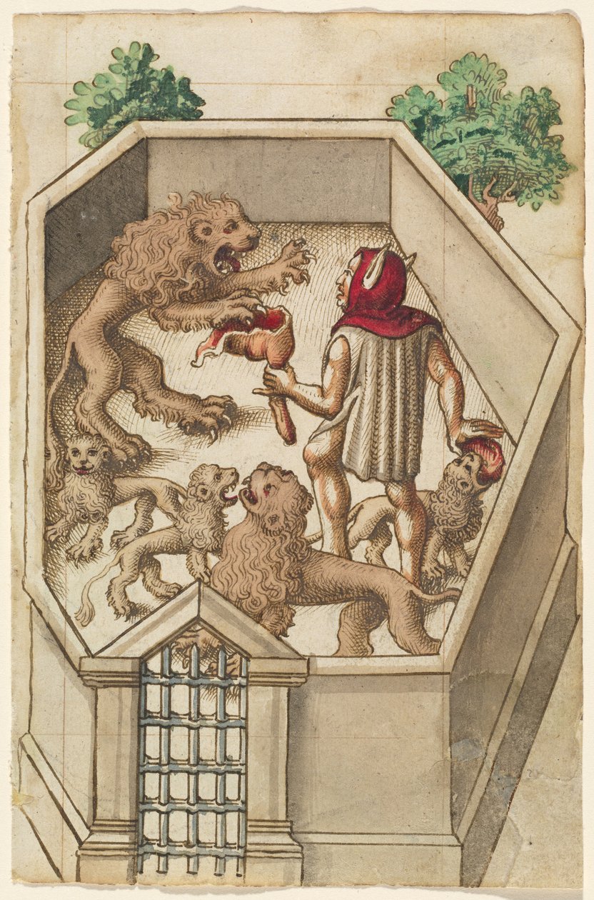 „Nie karm rzeczy, które mają ostre pazury” [fot. 38 odbytu] autorstwa French early 16th Century