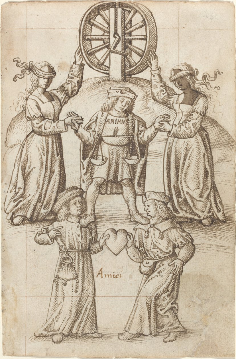 „Przyjaźń to równość; przyjaciel to drugie ja” [fot. 10 odbytu] autorstwa French early 16th Century