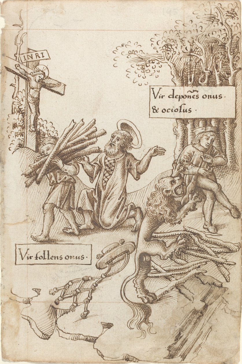 „Pomóżcie temu, kto bierze na siebie jego ciężar, a nie temu, który je kładzie” [fot. 31 odbytu] autorstwa French early 16th Century
