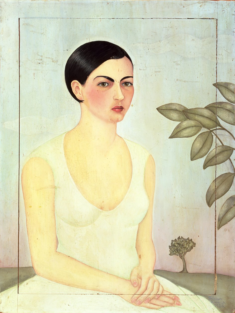 Dama de Blanco (Biała dama) 1928 (olej na płycie) autorstwa Frida Kahlo