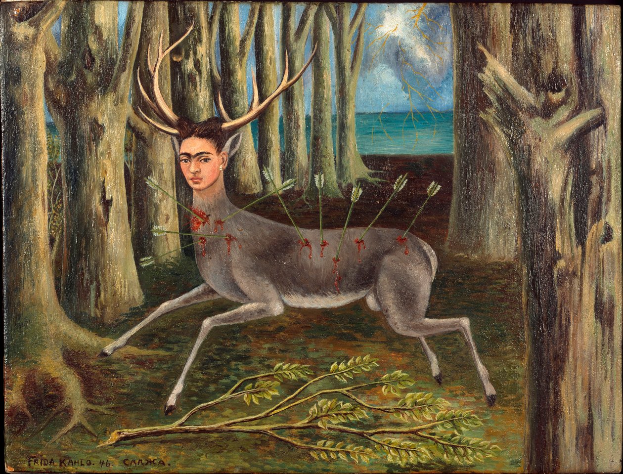 El venado herido (Ranny jeleń lub Mały jeleń) autorstwa Frida Kahlo