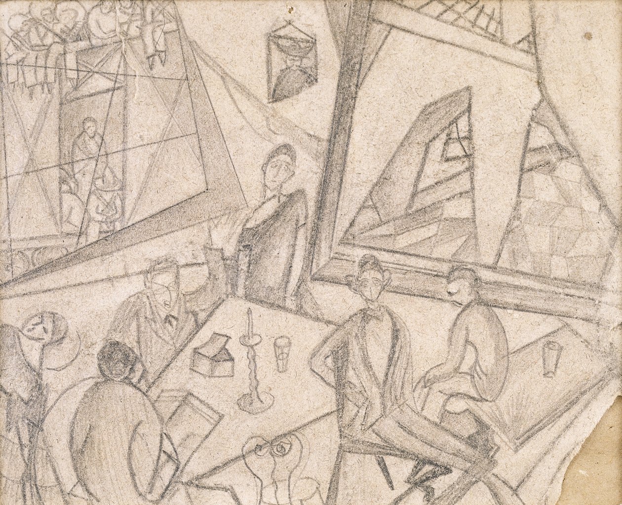 Frida i jej współcześni, ok. 1925 (ołówek na papierze) autorstwa Frida Kahlo