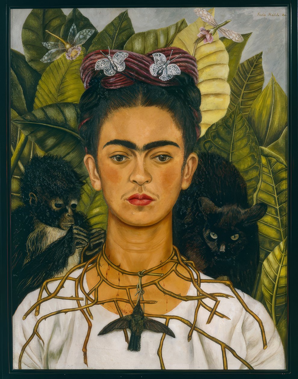 Autoportret z cierniowym kołnierzem autorstwa Frida Kahlo