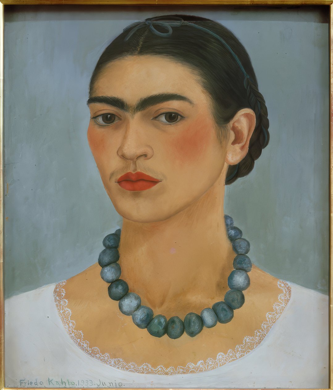 Autoportret z naszyjnikiem autorstwa Frida Kahlo