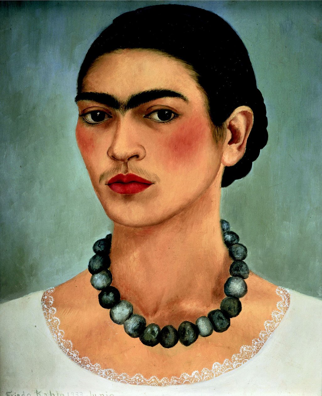 Autoportret z naszyjnikiem autorstwa Frida Kahlo