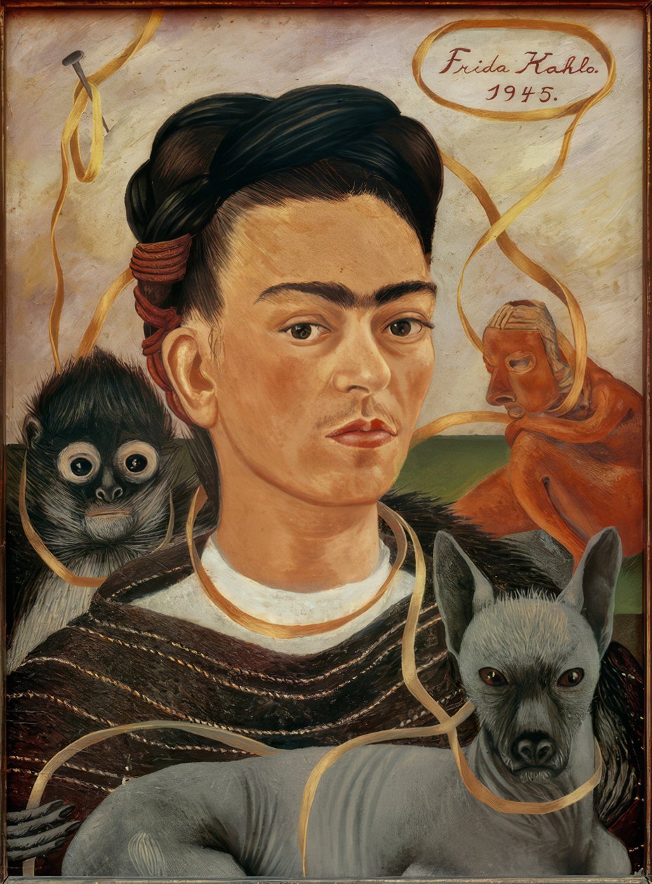 Autoportret z małpkami autorstwa Frida Kahlo