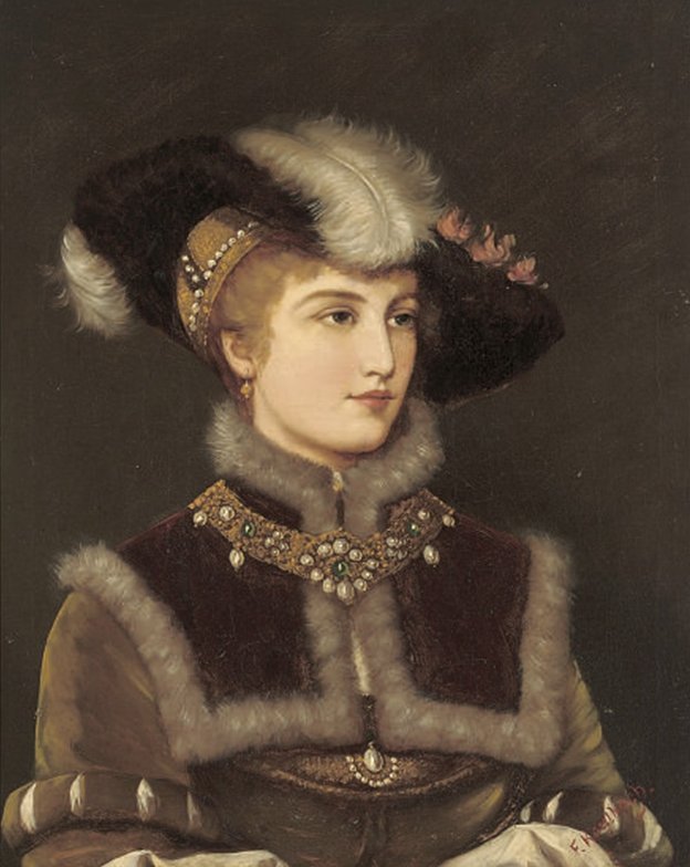 Portret młodej damy w futrzanym kapeluszu autorstwa Friedrich August von Kaulbach
