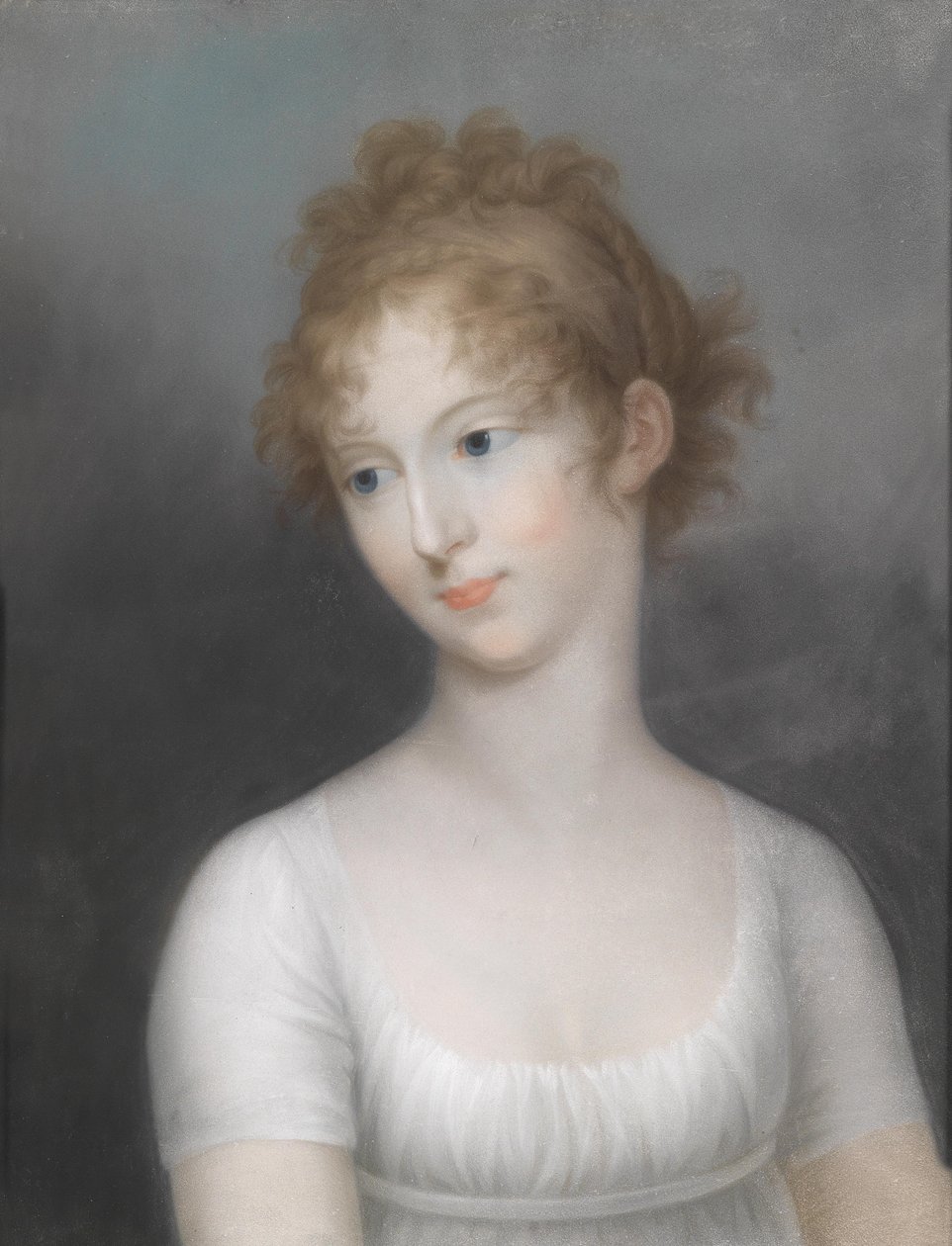 Portret Eleny Pawłownej w białej sukni autorstwa Friedrich Erhard Wagner