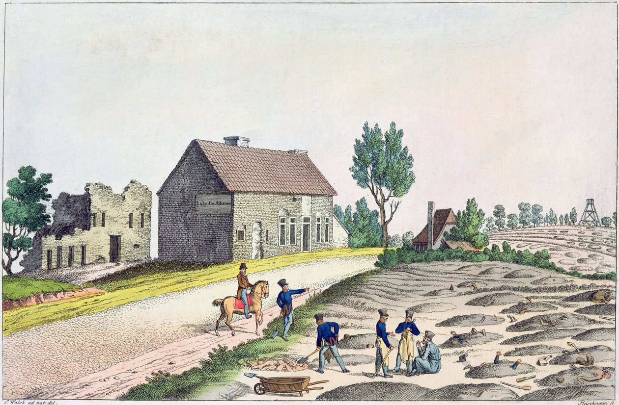 Farma Belle Alliance po bitwie pod Waterloo, 18 czerwca 1815 r. autorstwa Friedrich Fleischmann