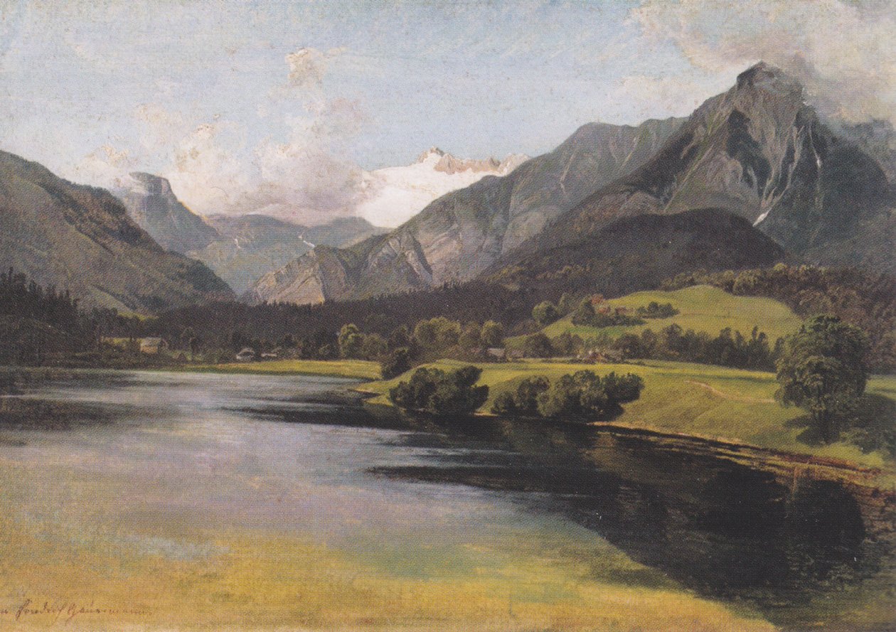 Altauseer See z Dachstein autorstwa Friedrich Gauermann