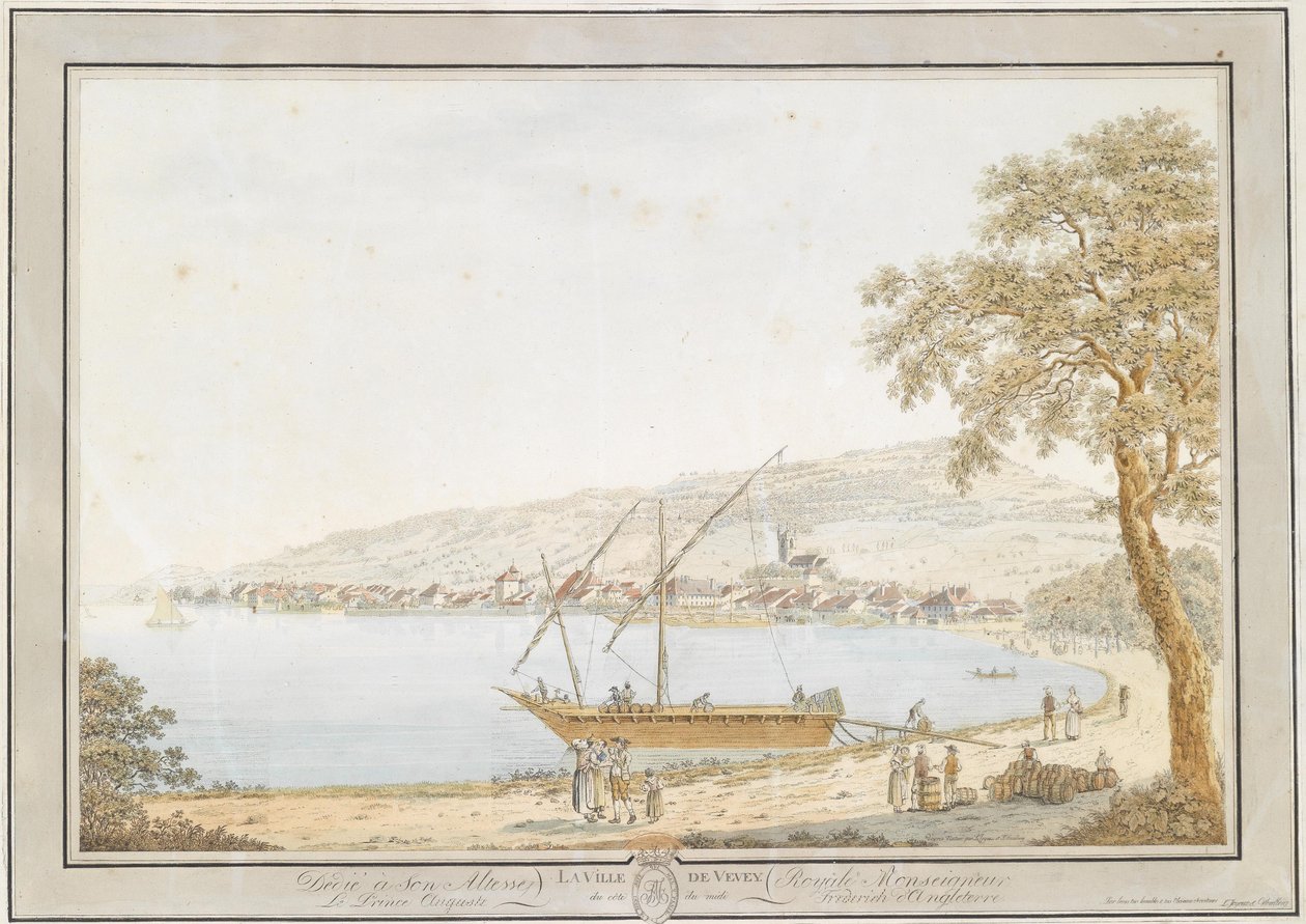 Widok Vevey na Jezioro Genewskie autorstwa Friedrich Georg Wexelberg