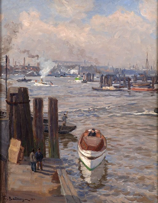 Port w Hamburgu autorstwa Friedrich Kallmorgen