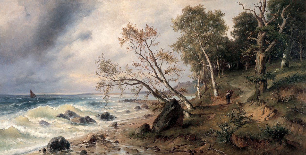 Wybrzeże Morza Bałtyckiego na wyspie Vilm autorstwa Friedrich Preller the Younger