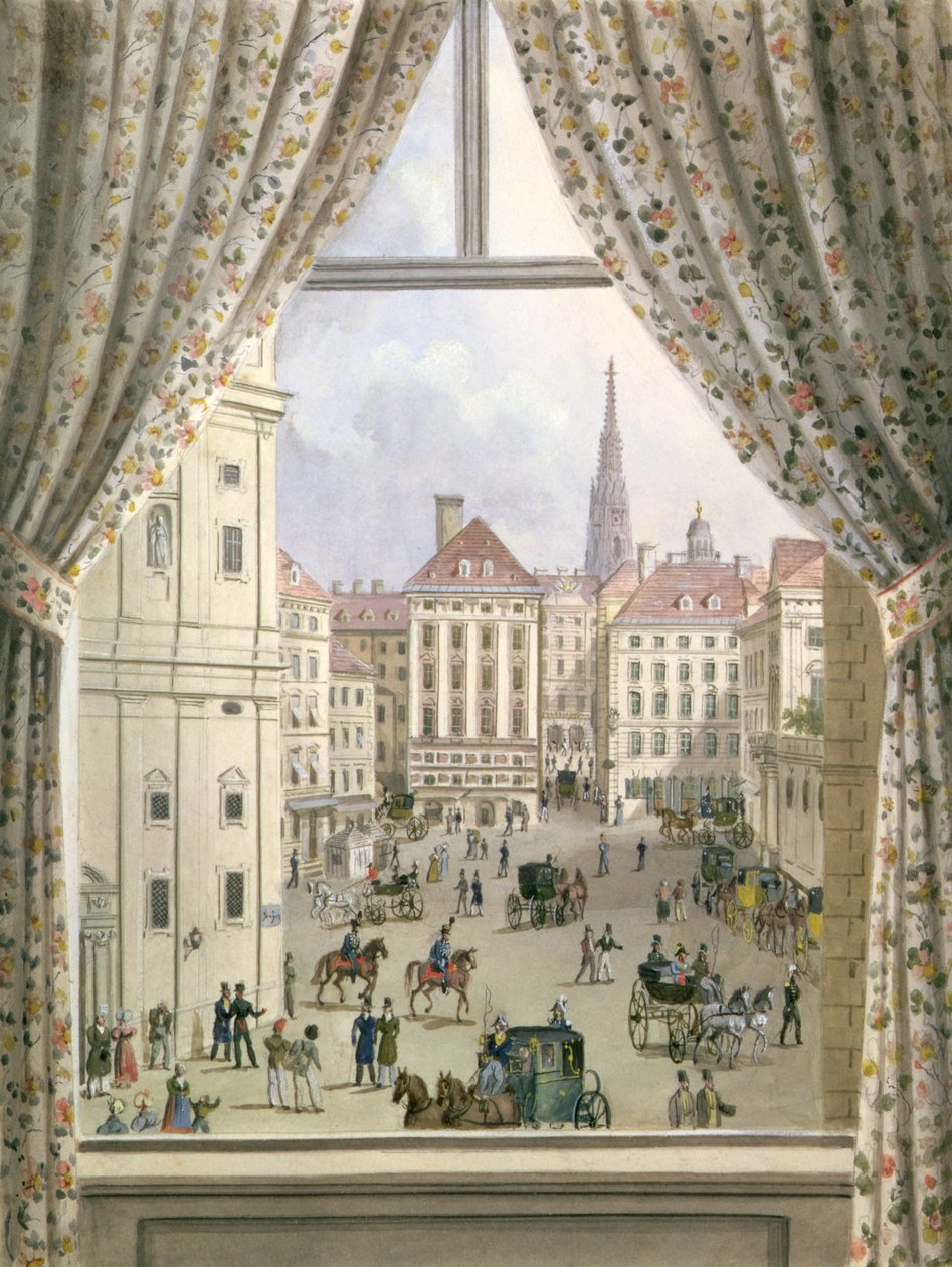 Widok Freyung, Wiedeń, 1825 autorstwa Friedrich Wigand