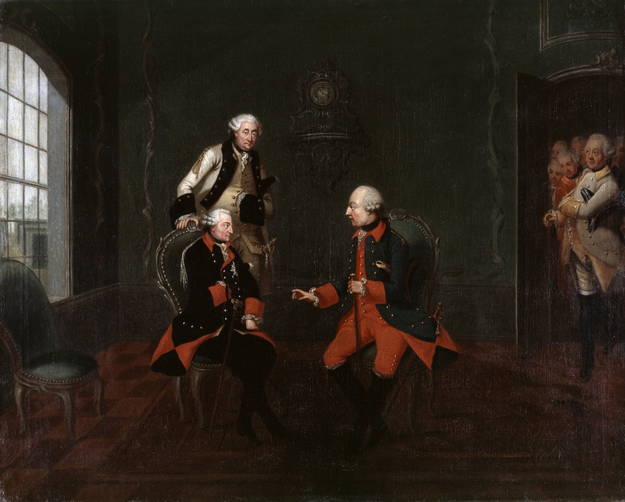 Spotkanie Fryderyka Wielkiego z cesarzem Józefem II w Nysie autorstwa Friedrich Wilhelm Bock