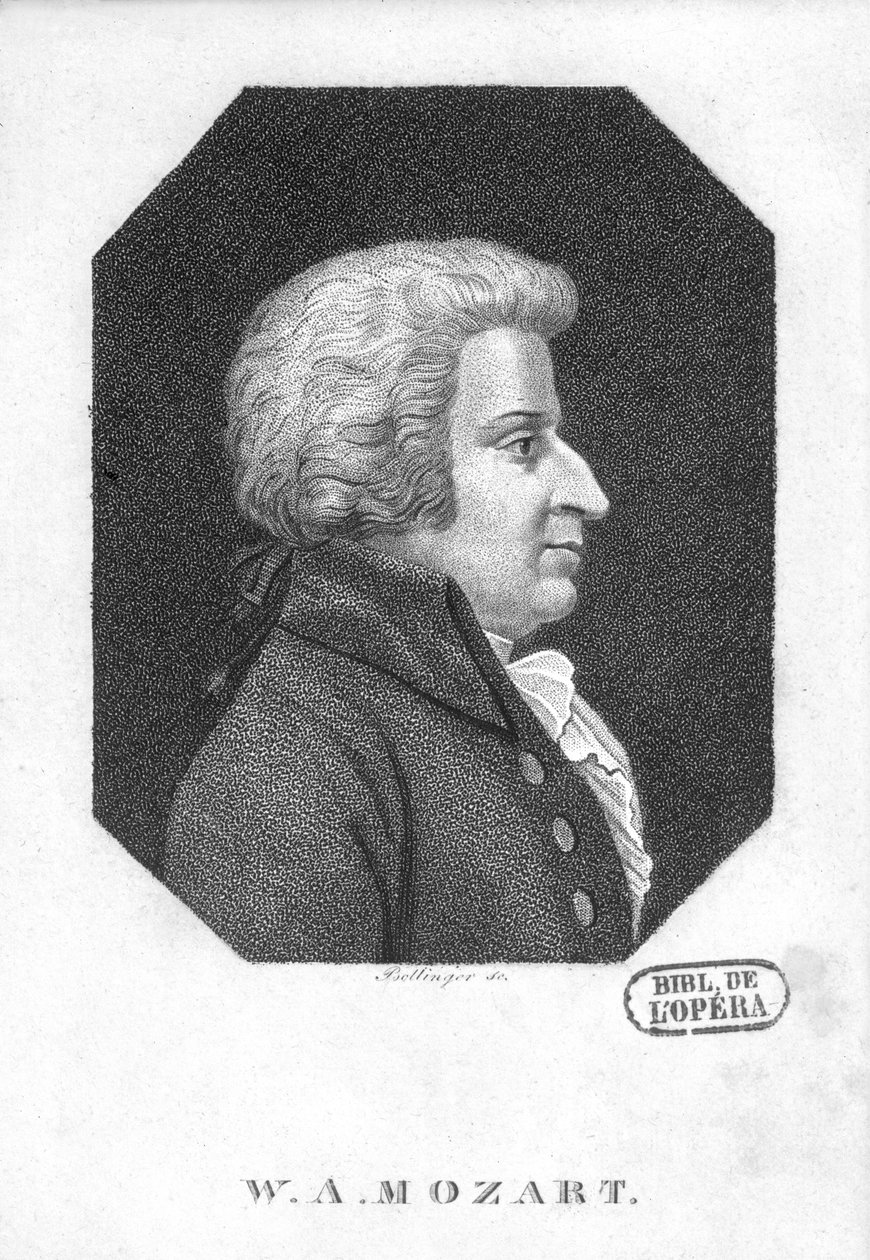 Wolfgang Amadeusz Mozart (1756-91) autorstwa Friedrich Wilhelm Bollinger
