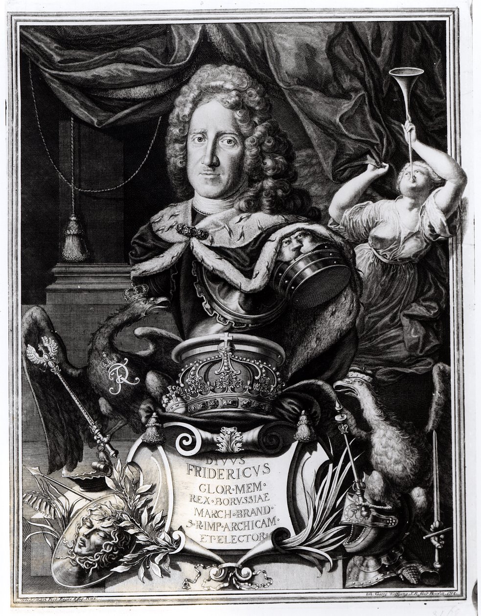 Portret Fryderyka Wilhelma I (1688-1740), króla pruskiego, rytowany przez Georga Andreasa Wolfganga (1703-45), 1718 autorstwa Friedrich Wilhelm Weidemann