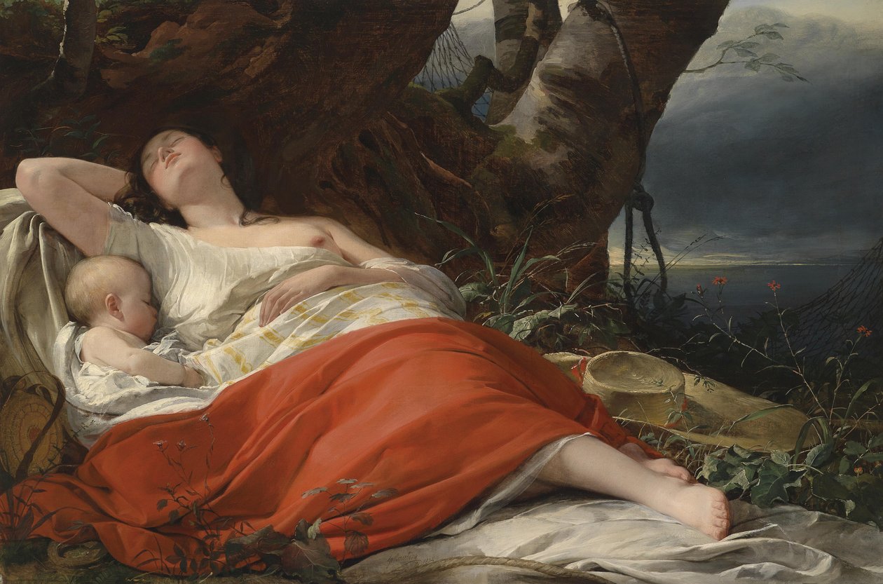 Śpiący rybak autorstwa Friedrich von Amerling
