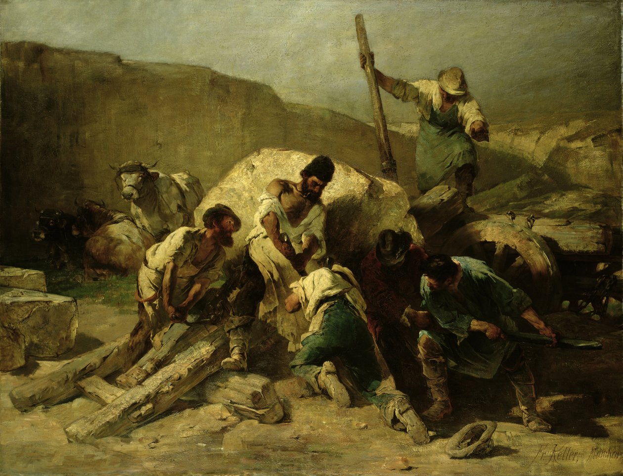 Transport bloków kamiennych autorstwa Friedrich von Keller