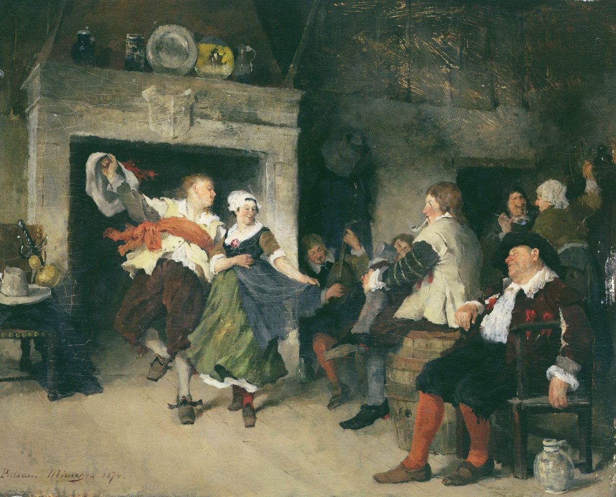 Para tańcząca w tawernie, 1874 autorstwa Friedrich von Puteani