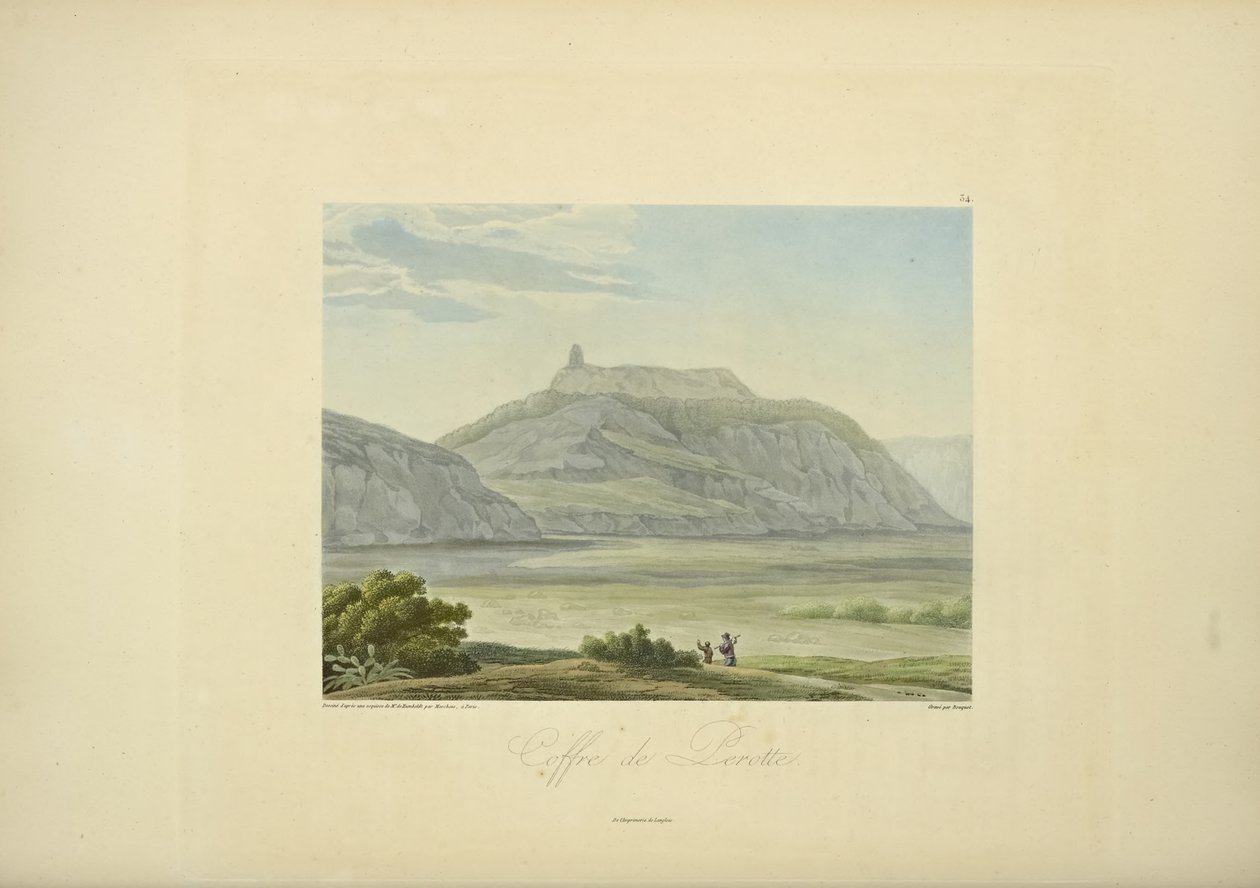 Skrzynia Perotte, rys. Marchais, grawerowana przez Bouquet, ilustracja z „Widoki Kordylierów i pomników rdzennych ludów Ameryki” autorstwa Alexandra von Humboldta i Aime Bonplanda autorstwa Friedrich Alexander Baron von (after) Humboldt