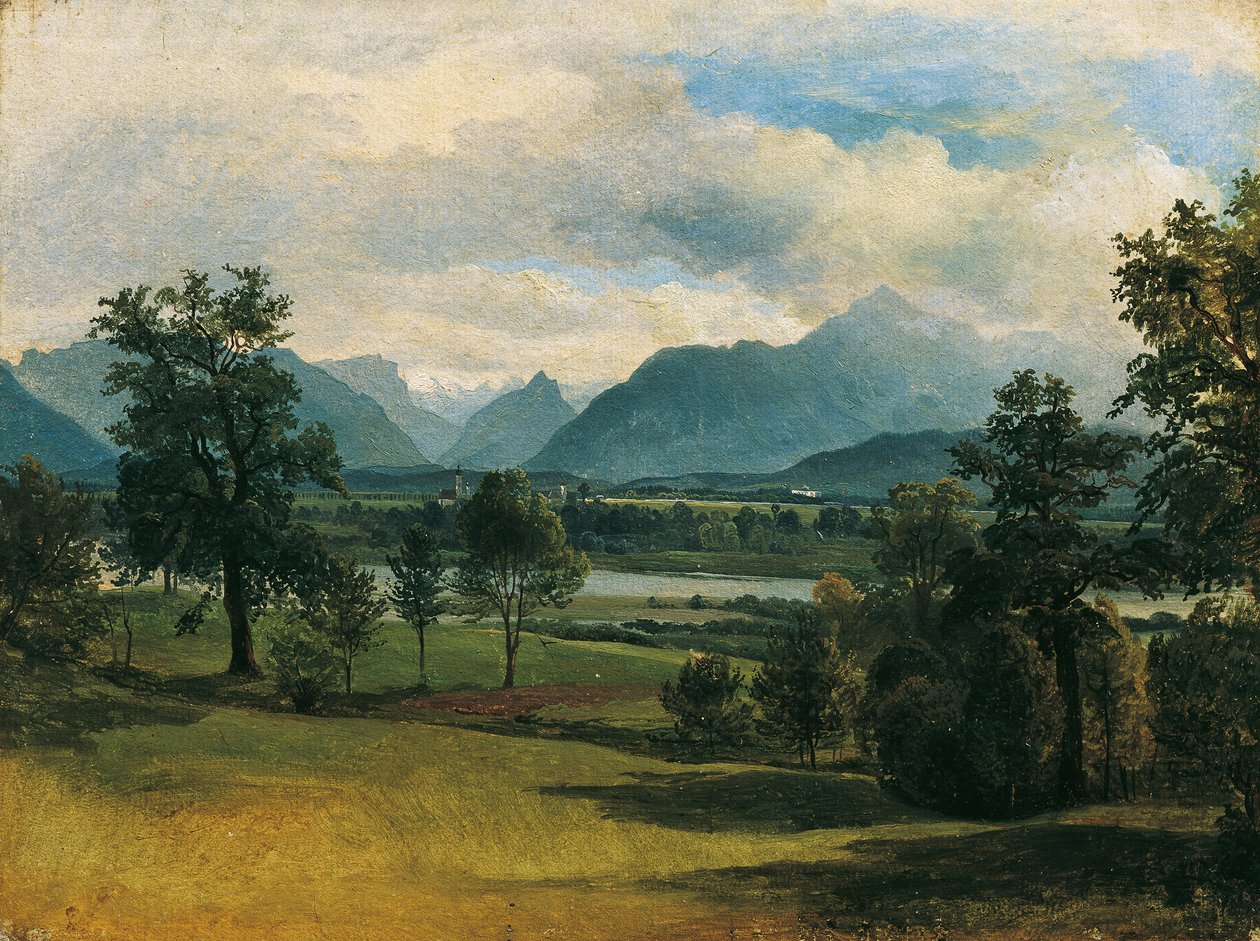 Widok Liefering autorstwa Friedrich August Mathias Gauermann
