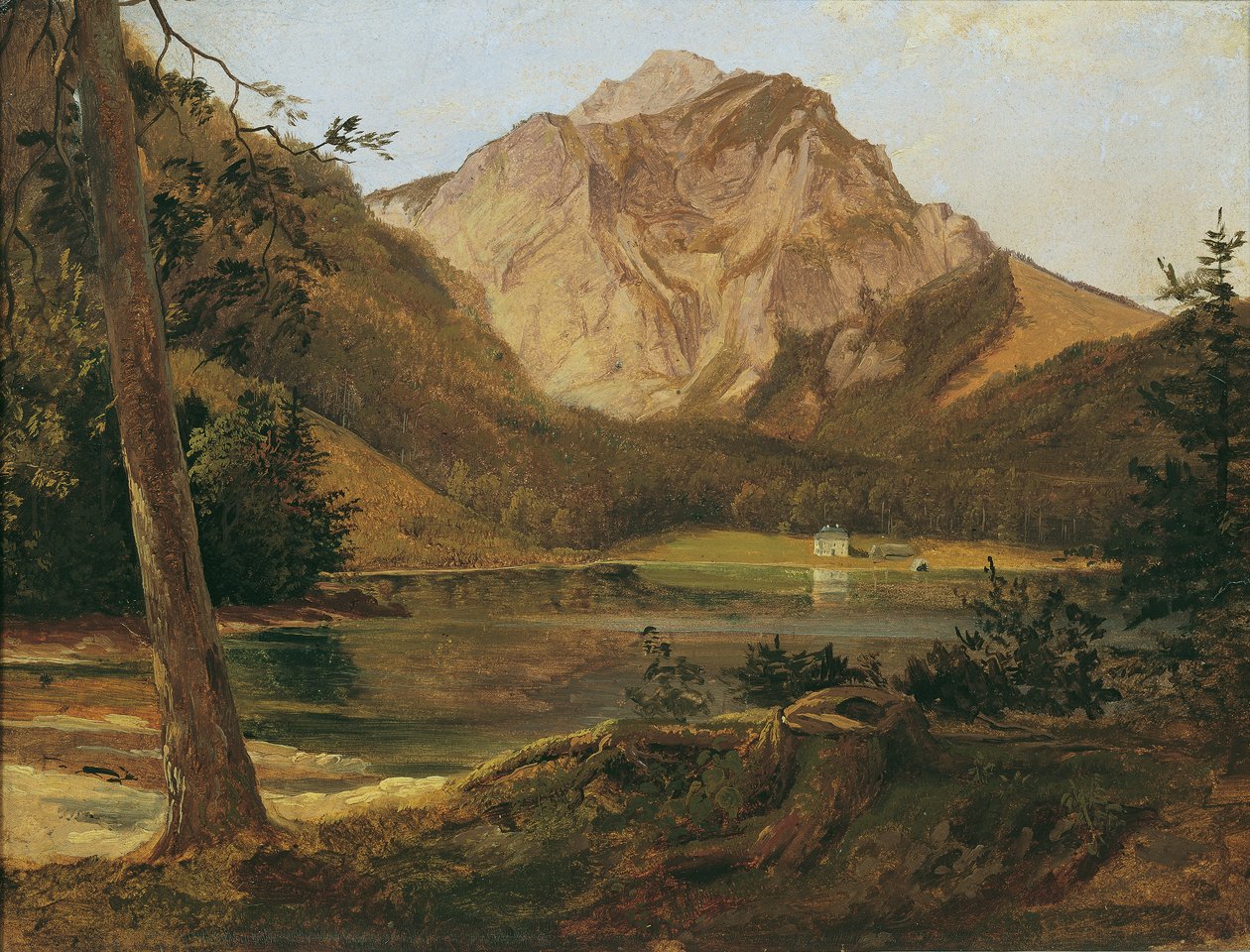 Przednie Langbathsee z Höllengebirge autorstwa Friedrich August Mathias Gauermann