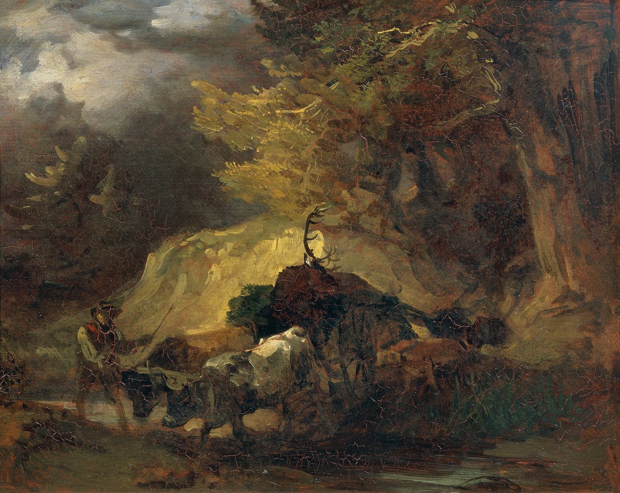 Po polowaniu (powrót z polowania na jelenie) autorstwa Friedrich August Mathias Gauermann
