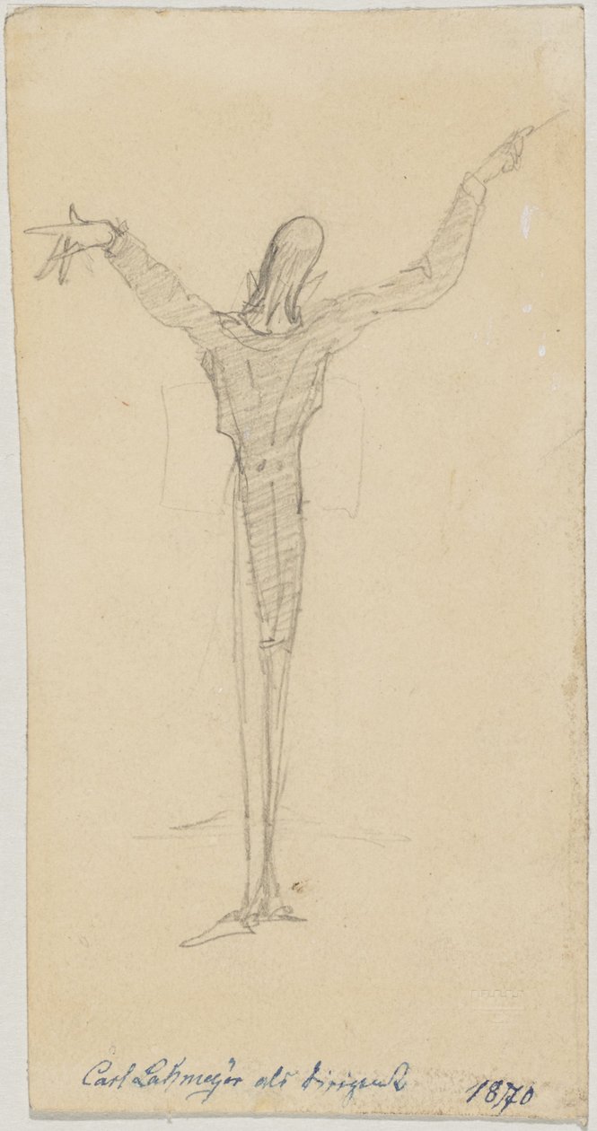 Karykatura Carl Lahmeyer jako dyrygent autorstwa Friedrich August von Kaulbach