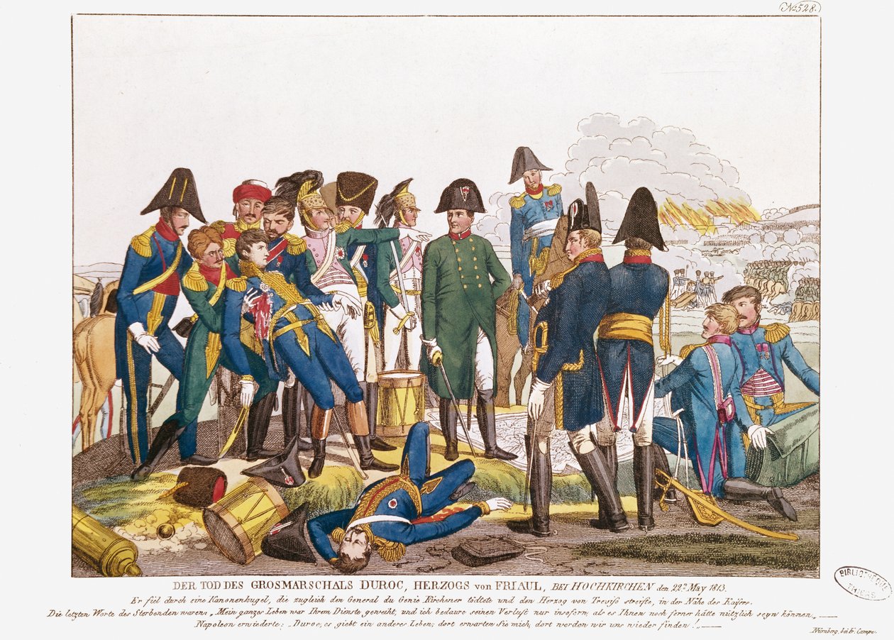 Śmierć marszałka Duroc w bitwie pod Budziszynem, 22 maja 1813 r. autorstwa Friedrich Campe