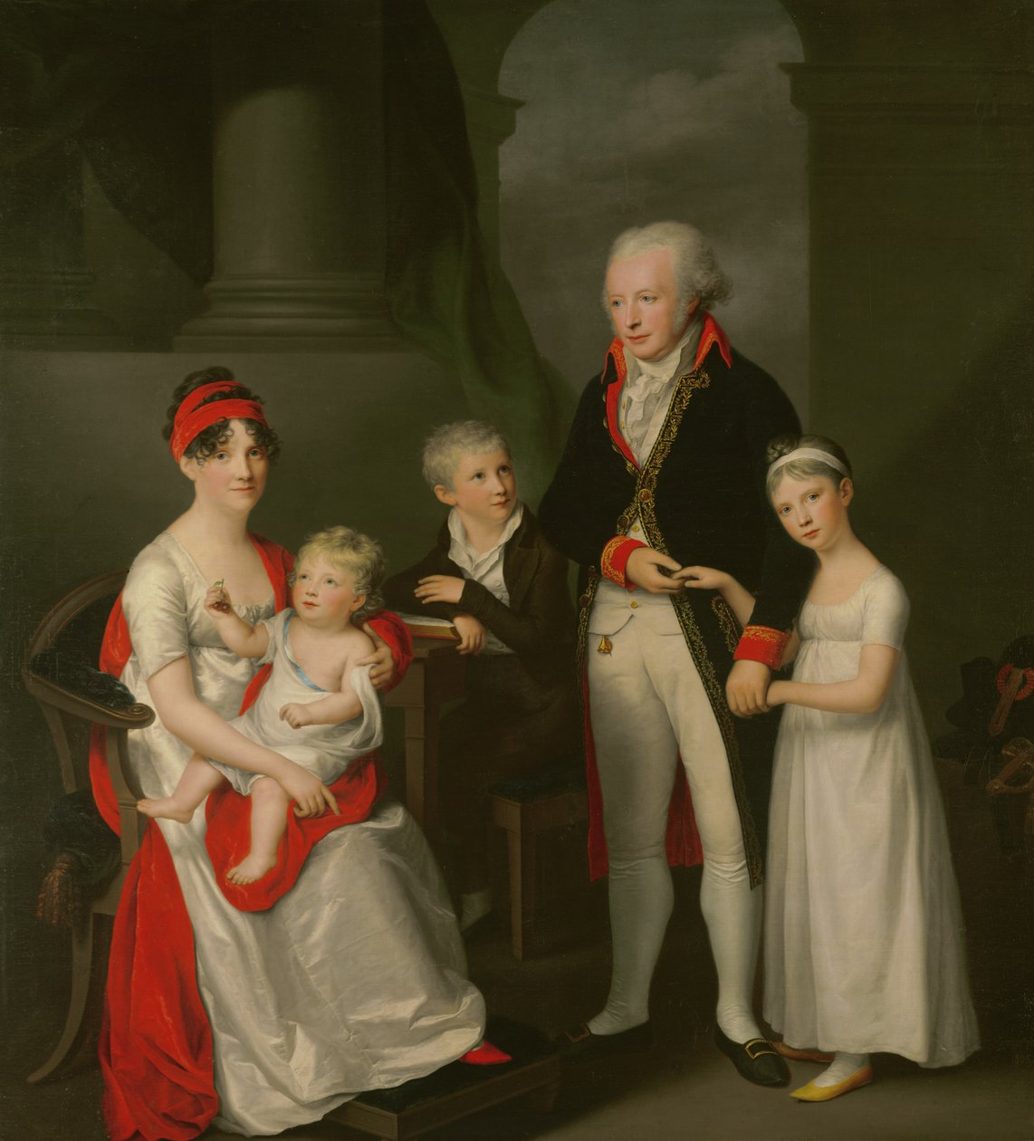 Marc Andre Souchay (1759-1814) i jego rodzina, ok. 1805 autorstwa Friedrich Carl Groger