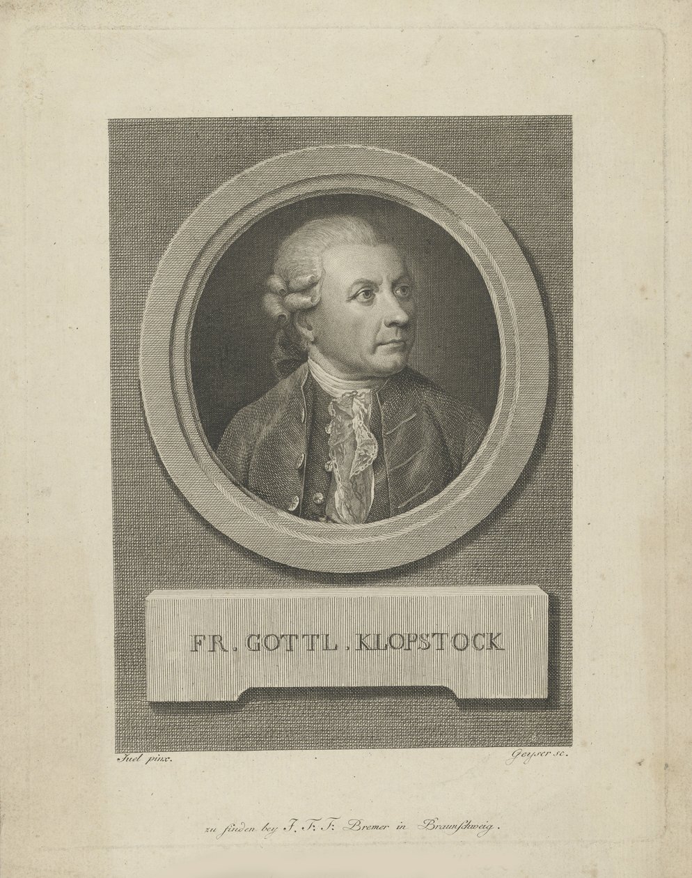 Portret Friedricha Gottlieba Klopstocka 1724-1803, c. 1790. autorstwa Friedrich Christian Gottlieb Geyser
